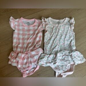Honest Pink and White Baby Romper Set